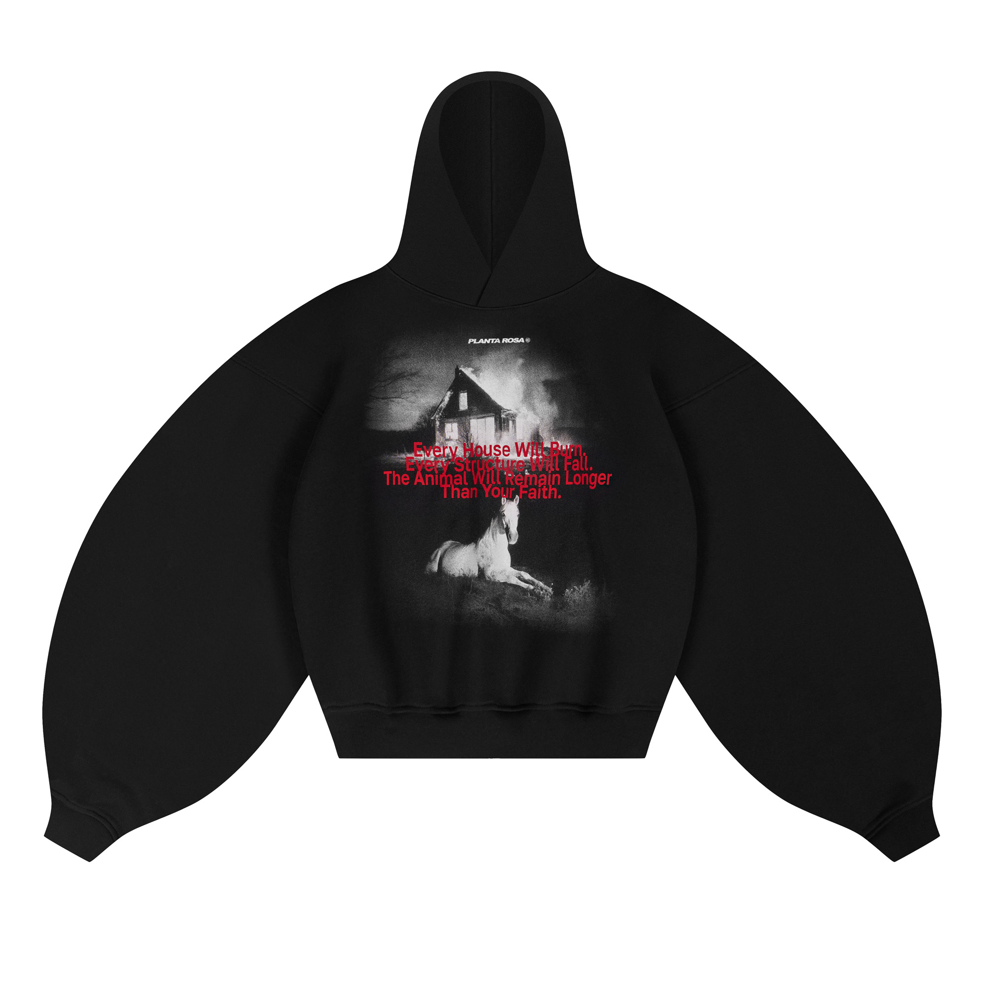 HORSE-HAUNTED HOODIE - 470 BLACK