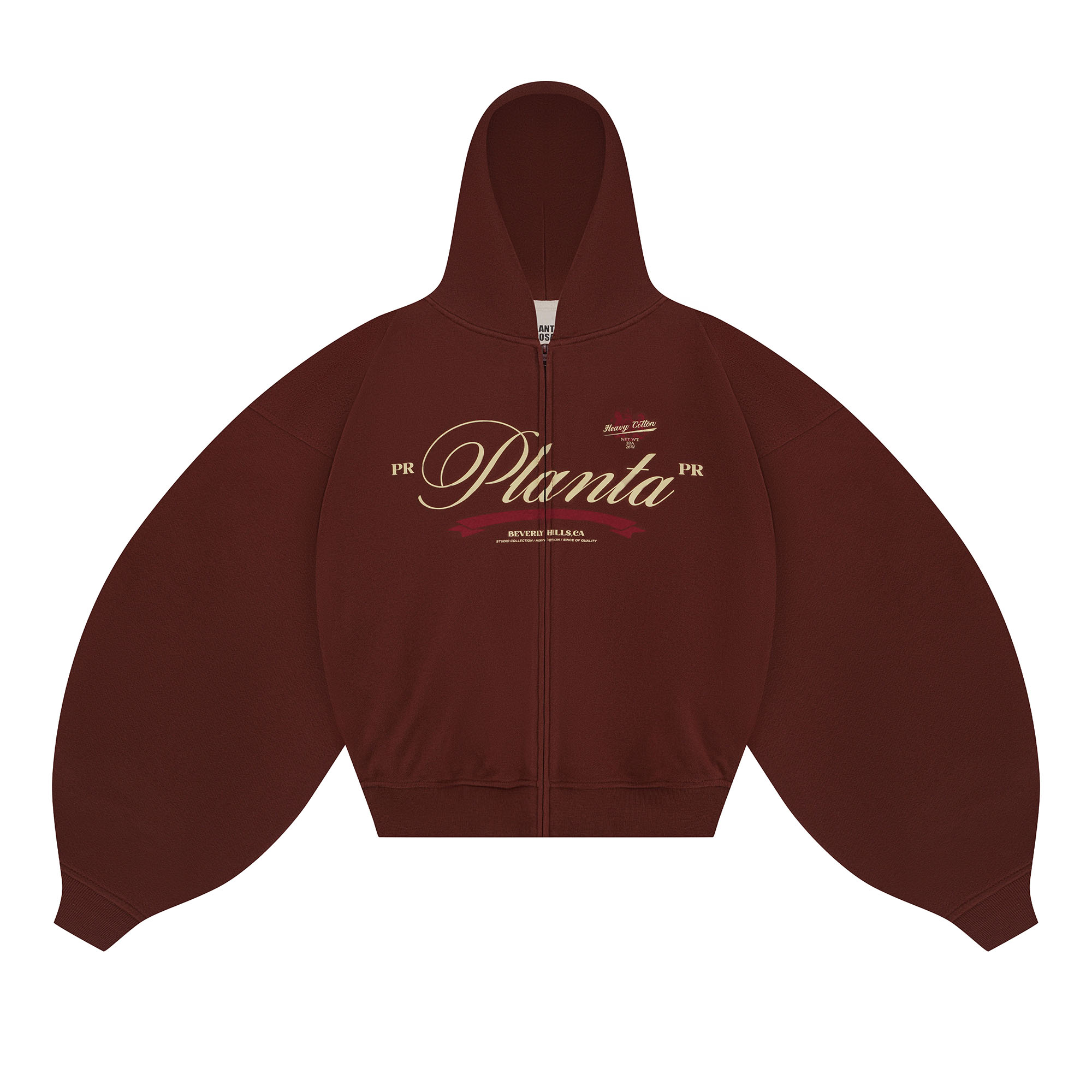 ITALIC-BOLD ZIP HOODIE 370-SABLE VELVET