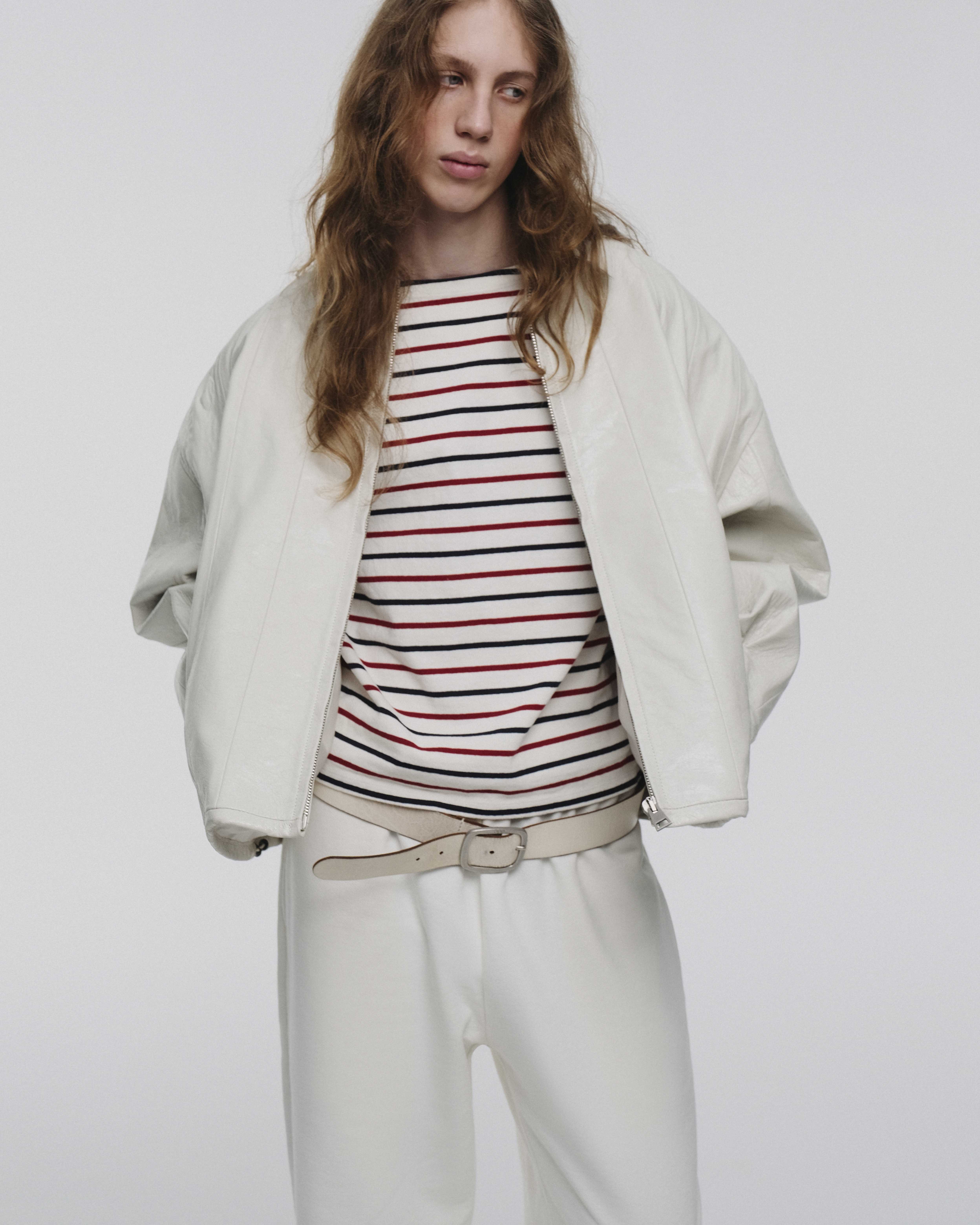 LEATHER JACKET IVORY
