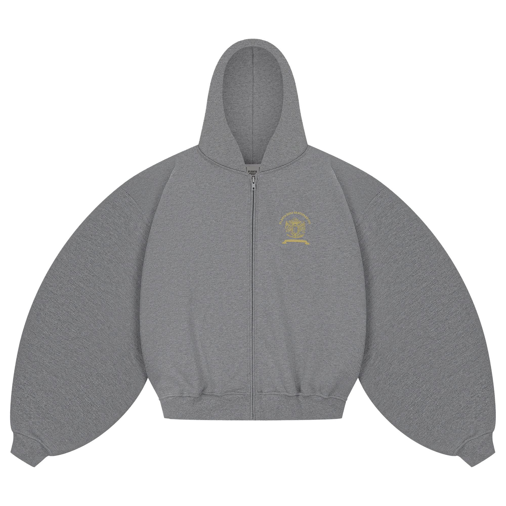  COAT-OF-ARM-SMALL ZIP HOODIE 470-DUSKY GREY VELVET