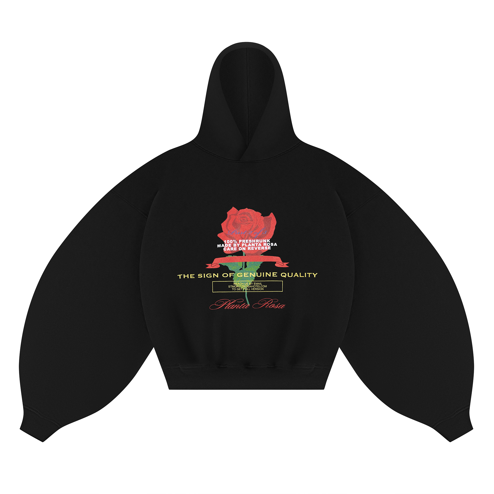 SINGLE-ROSE HOODIE 470-BLACK VELVET