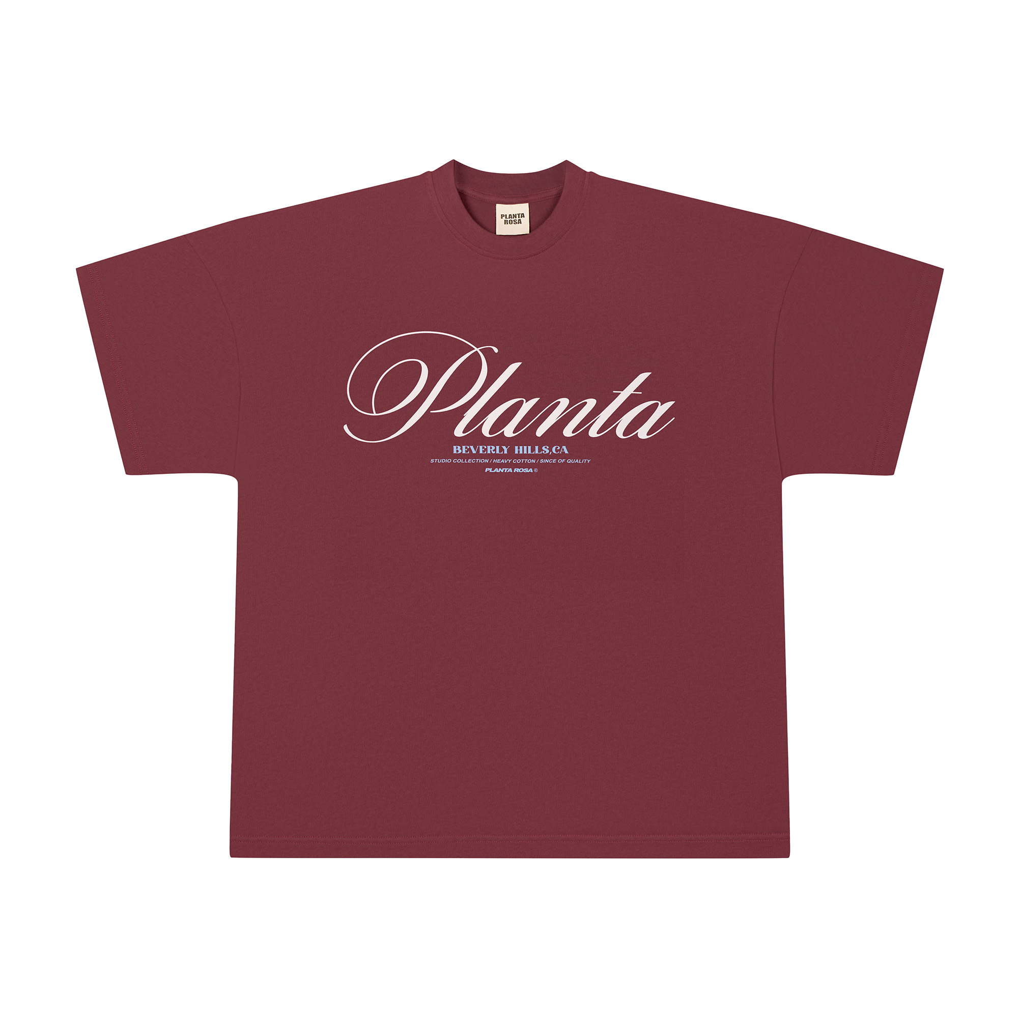 ITALIC-WHITE T-SHIRT 220-WINE VELVET