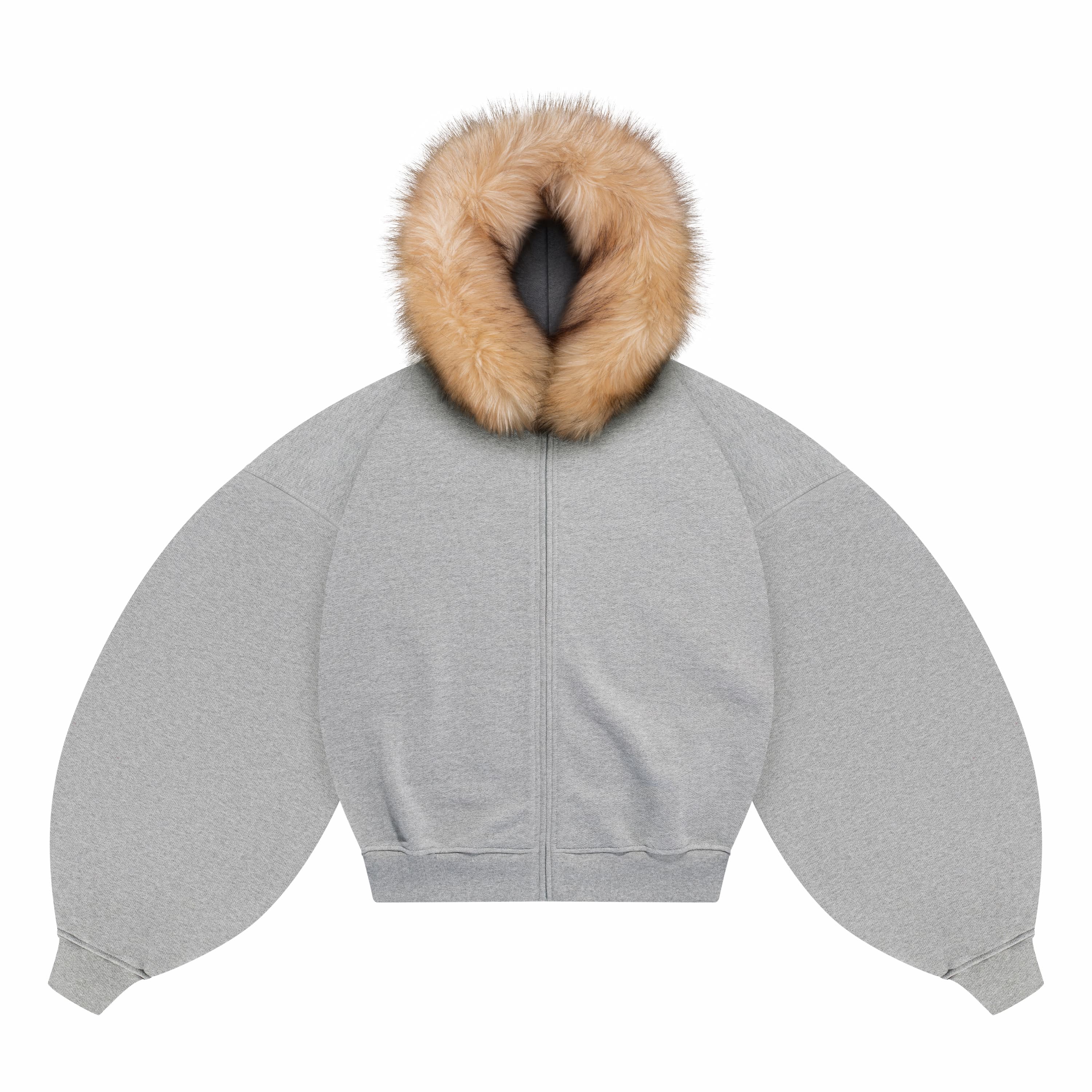 OPYSHKA BISCUIT ZIP HOODIE 470-GREY VELVET