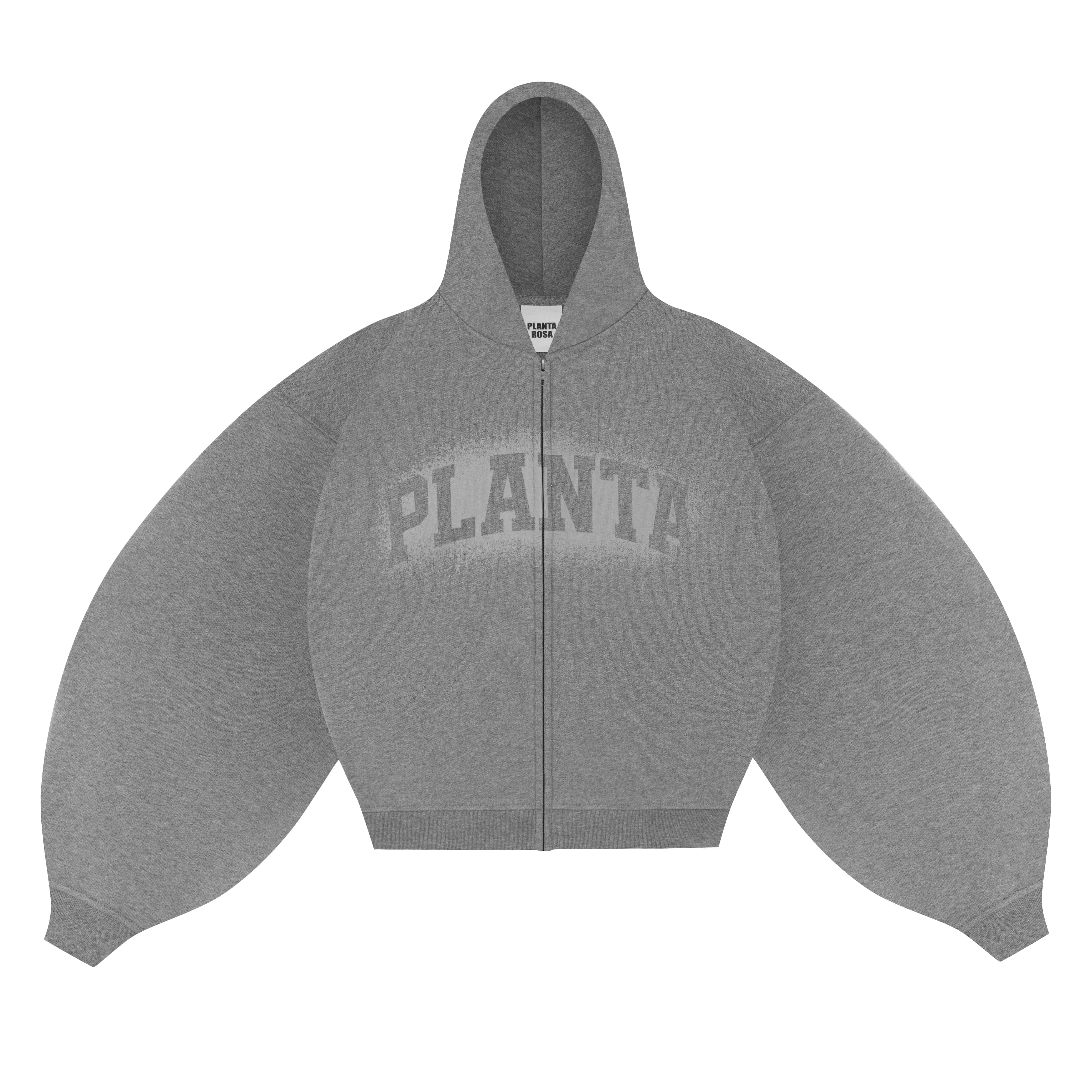 VANISHED ZIP HOODIE 470-DUSKYGREY VELVET