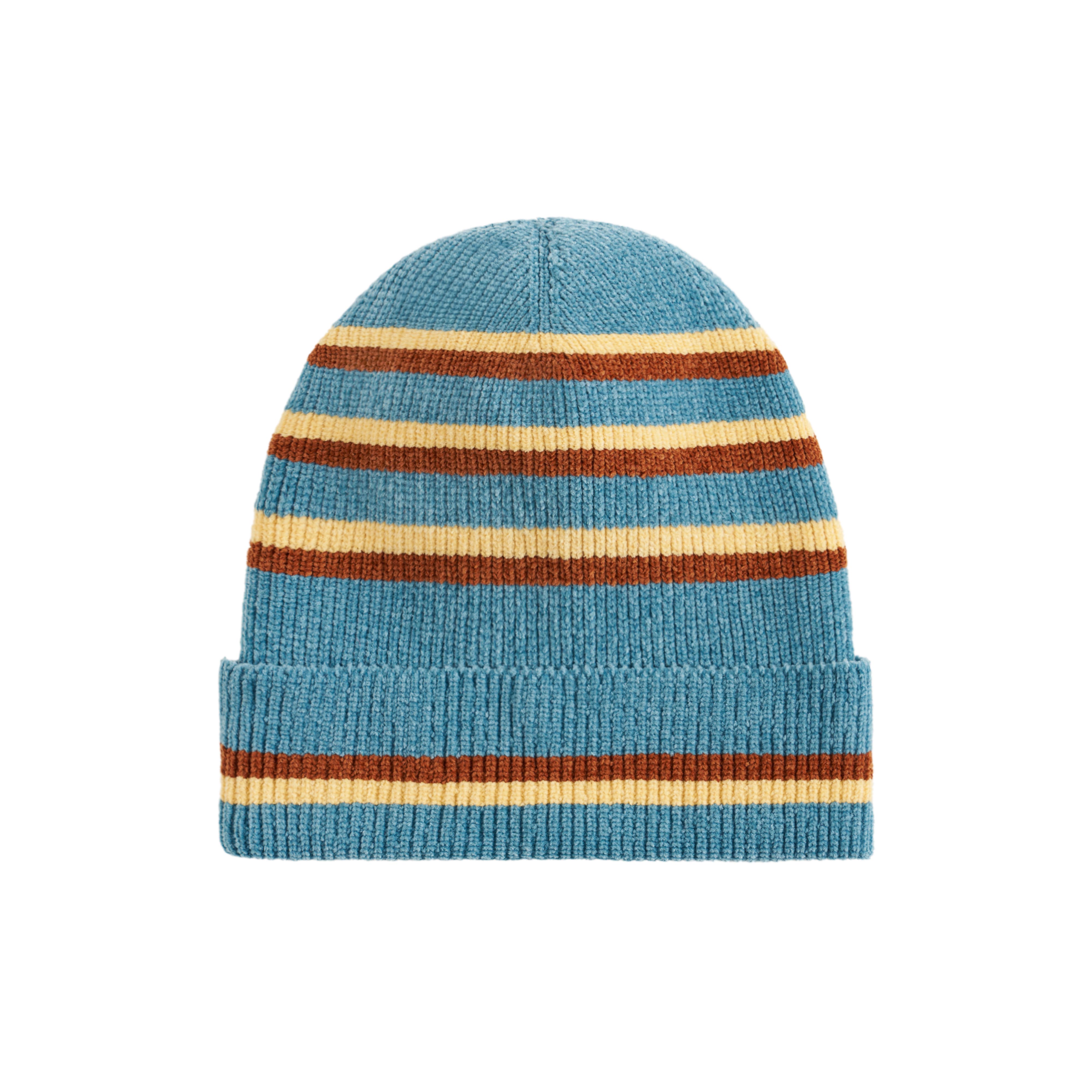 KNITTED HAT - BLUE STRIPES 