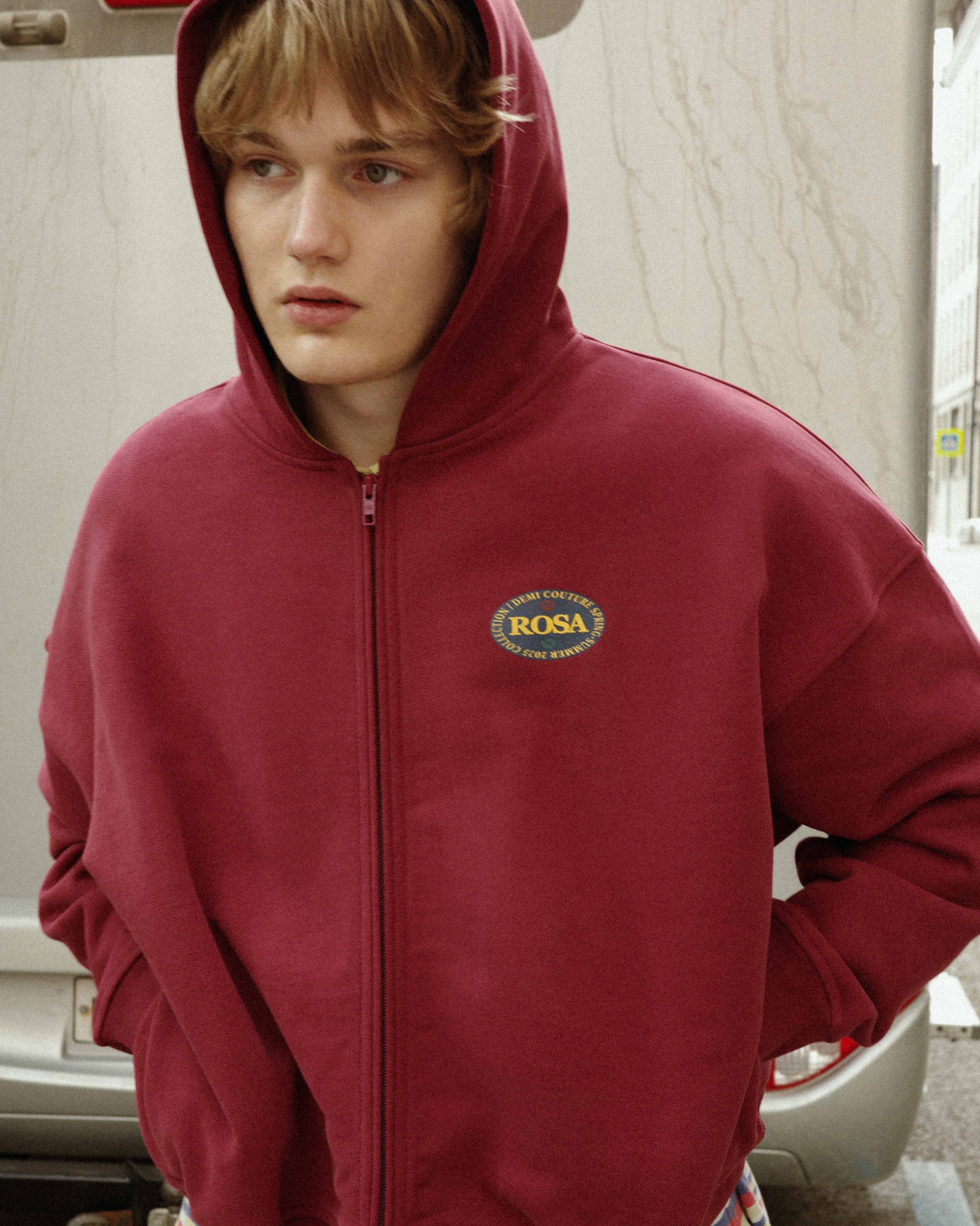 ROSA-FOOD ZIP HOODIE 470-VINE VELVET