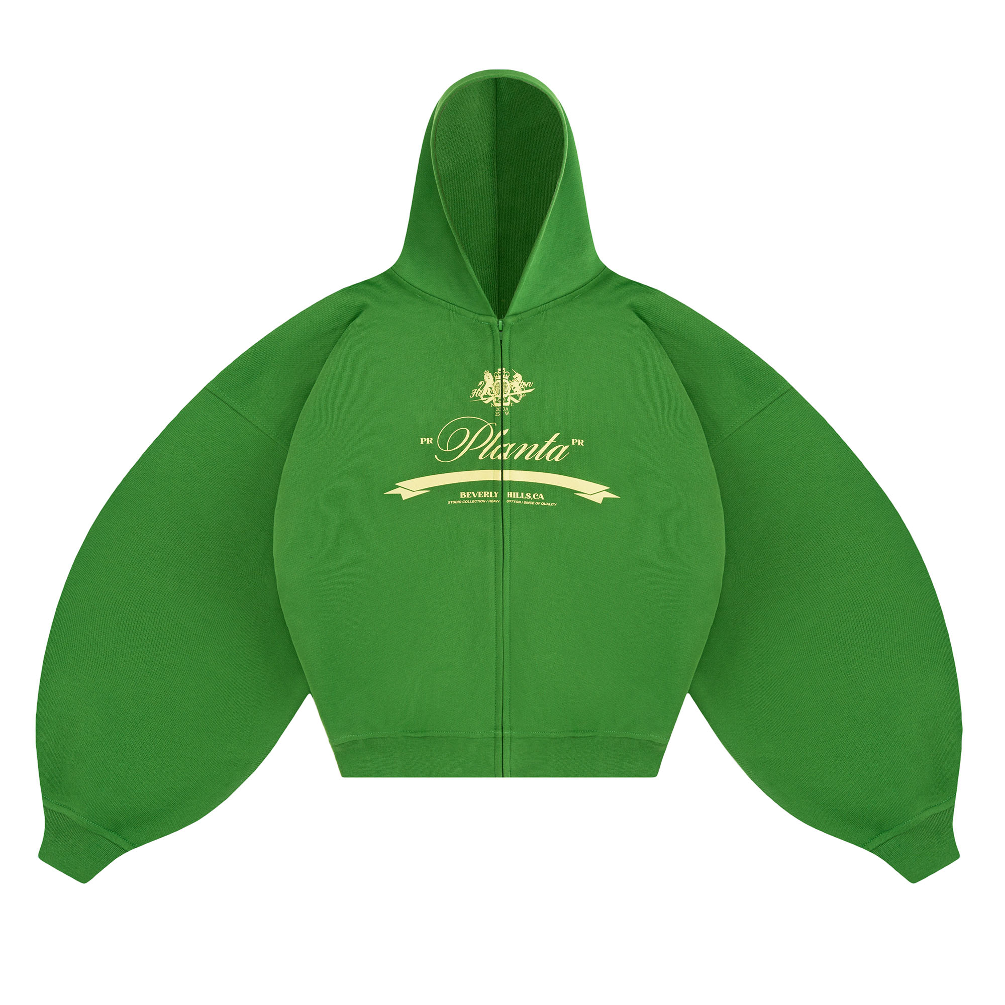 VINTAGE ZIP HOODIE 470-LIME VELVET