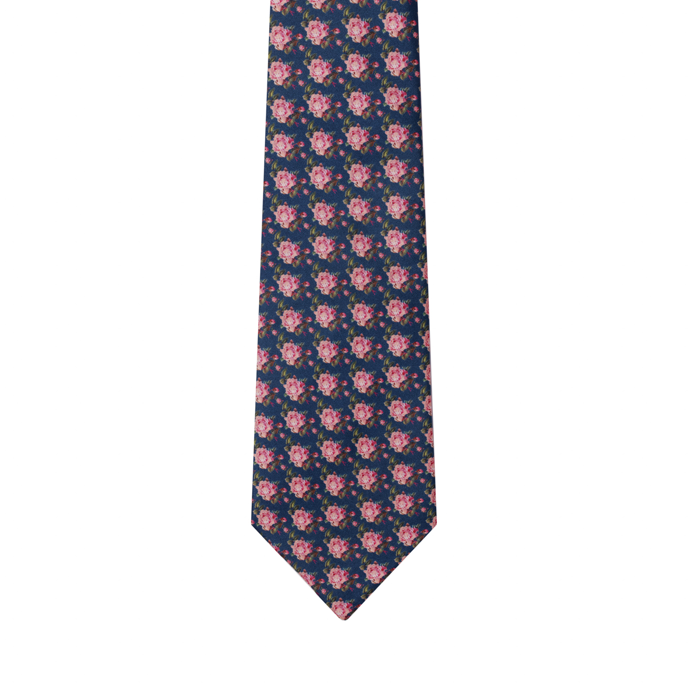ROSE TIE  BLUE SILK