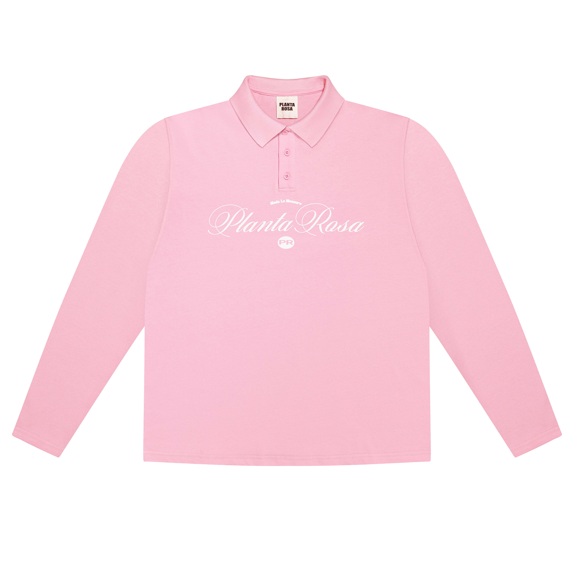 ITALIC-WHITE  POLO LONG SLEEVE  220-PINK